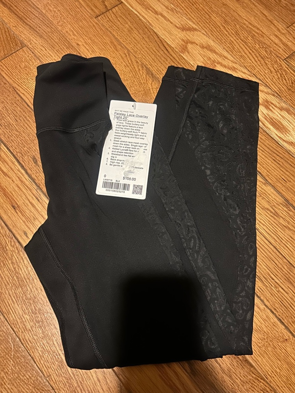 lululemon athletica Black Lace Overlay Leggings